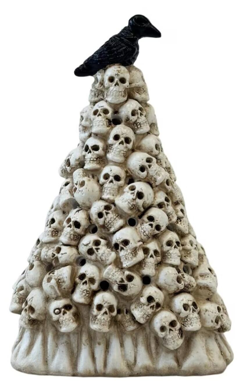 Halloween Skull Tree Crow LED Light Up Gothic Tabletop Decor NEW